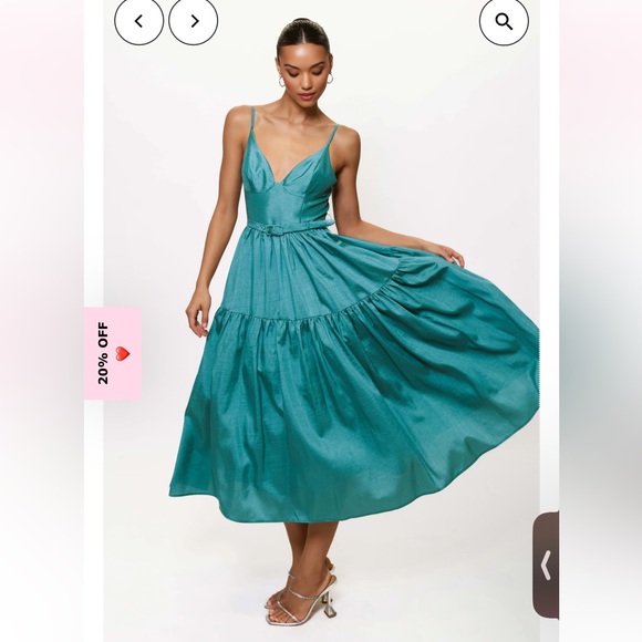 NWT Hutch Anthropologie Belted Bustier Tiered Atherton Dress Size 18W - Picture 6 of 10